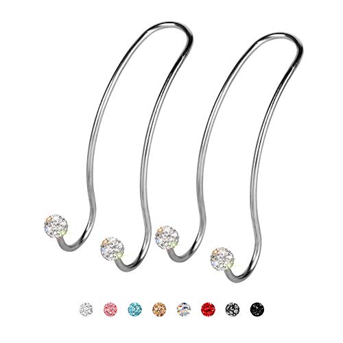 SAVORI Auto Hooks Bling Car Hangers Organizer Seat Headrest Hooks Strong and Durable Backseat Hanger Storage Universal for SUV Truck Vehicle 2 Pack (White) - color: White