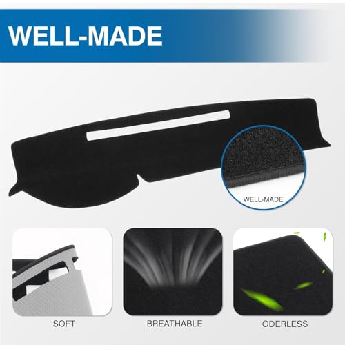 KUST Black Dash Cover for Toyota Tacoma 2005-2012 2013 2014 2015 Pickup Non-Slip Dashboard Cover Polyester Center Console Dash Cover Interior Accessories for Tacoma Windshield Sunshade No Glare - size: Tacoma 05-15(black)