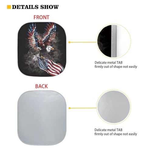 American Flag Eagle Windshield Sunshade for Cars Sedans Van SUV Sun Proof Car Front Windows Sunshade UV Rays Protection Easy to Install - color: American Flag Eagle
