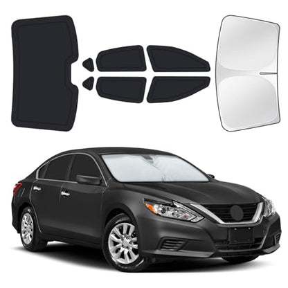 for Nissan Altima 2013-2018 Car Window Shades, 8pcs Privacy Sun Shade Set for Front Windshield Side and Rear Windows, Full Window Covers Keeps Vehicle Cool for Camping Napping - size: fit for Nissan Altima 2013-2018