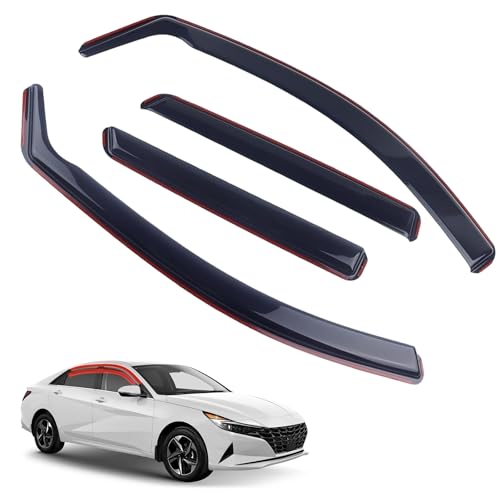 in-Channel Rain Guards 4-Piece Compatible with 2021 2022 2023 2024 2025 Hyundai Elantra Window Visors Side Window Deflectors Vent Visor Shield Shade - size: 2021-2025 Hyundai Elantra