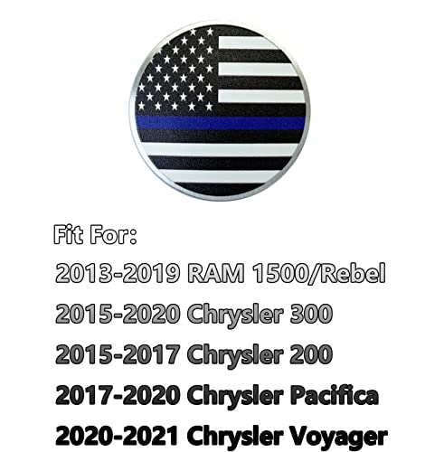 American Flag Emblem Gear Shift Switch Knob Cover Aluminium Dial Shifter Trim Plate for Dodge Ram 1500/2500, Dodge Durango, Chrysler 300/200/Pacifica & Voyager (American Flag B) - color: American Flag B