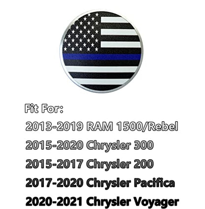 American Flag Emblem Gear Shift Switch Knob Cover Aluminium Dial Shifter Trim Plate for Dodge Ram 1500/2500, Dodge Durango, Chrysler 300/200/Pacifica & Voyager (American Flag B) - color: American Flag B
