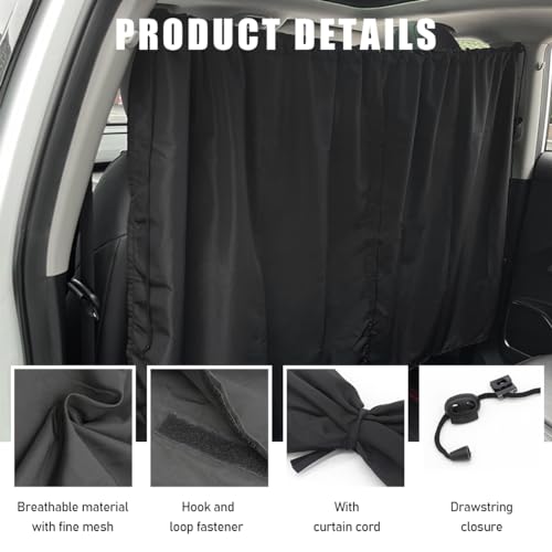 Ohleats Car Divider Curtain, Automotive Privacy Blackout Divider Curtain for Sleeping & Camping, Removable Vehicle Sunshade Screen Blocks Heat, UV Rays, Universal Car Accessories - size: 1 PCS