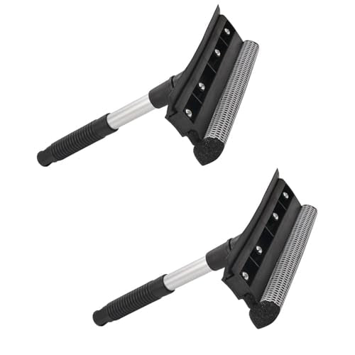 2 Pack Squeegee for Car Window Cleaning and Windshield Washing Standard Window Squeegee Cleaner Tool Windshield Cleaning Squeegee with Scrubber for Multiple Applications