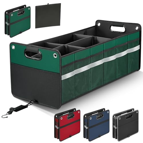 winhunt Car Trunk Organizer, Car Storage Organizer, Collapsible Multi Compartment for Car, Suv, Sedan, Truck, 100L, Extra Larger (Green, 100L) - color: Green, size: 100L