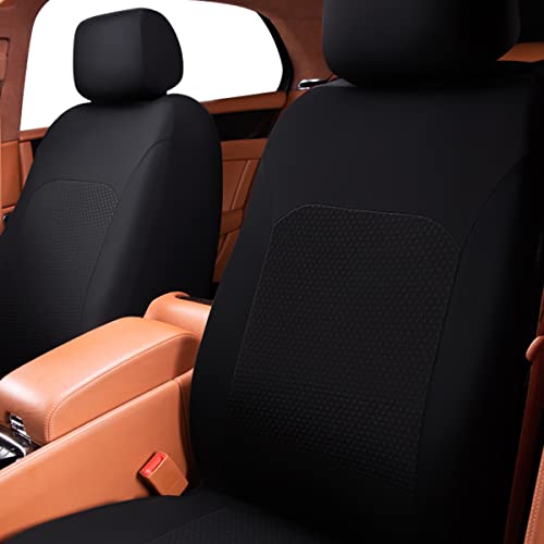 Flying Banner Car Seat Covers Front Seats Rear Bench Polyester car seat Protectors Easy installations Rear Bench Split Classic Man Lady Truck - color: Front Pair neoprene Solid Black
