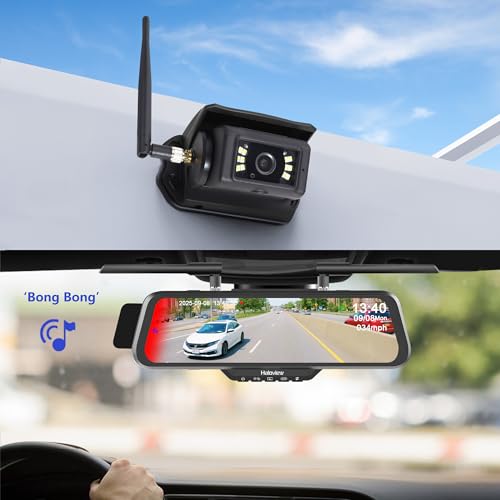 Haloview Byte Tango BT16-V1 1080P Mirror Dashcam & Wireless Rearview Camera System with Blind Spot Detection (BSD) for RV (Height 9.2-13.1ft) - BT16-V1