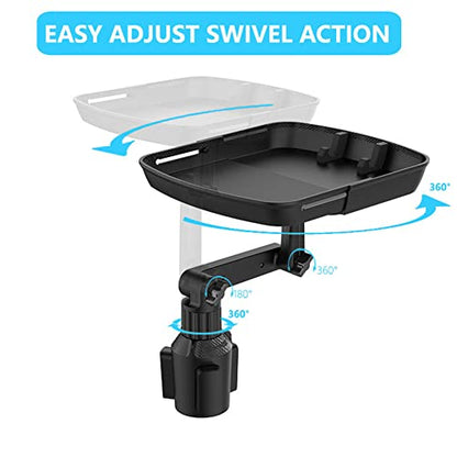 Cup Holder Tray Table, Car Drink Holders Tray, 360º Rotation Adjustable Stretchable Non-Slip Car Tray for Eating, Portable Car Interior Organizer Accessories(Size:6-7.95x6.75inch)