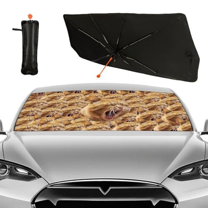 Custom Face Car Windshield Sun Shade Customized Foldable Front Window Sunshade UV Rays Protector Shield Vehicle Cover for Car Sedans SUV Trucks 57" X 30" - color: Customized Face