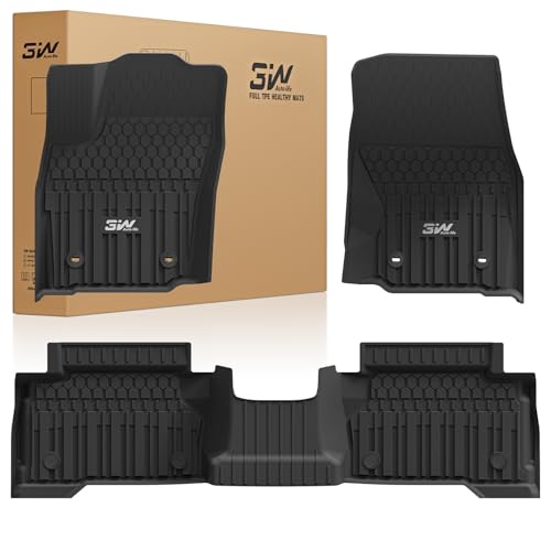 3W Floor Mats for Toyota Tacoma 2024 2025 2026 Double Cab Auto Tran(Not Fit Hybrid & XtraCab), TPE All Weather Custom Fit Floor Liner for Tacoma TRD/SR/SR5/limited Car Liners. - size: 6. Tacoma|24-26|Floor Mats