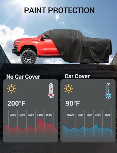 Proadsy Car Cover for Rivian R1T 2026 2025 2024 2023 2022 Windproof All Weather Waterproof Sun Rain UV Dust Snow Protection Outdoor Custom-fit All Weather Car Covers - size: Rivian R1T