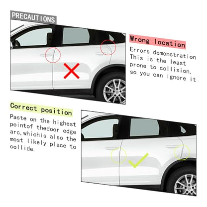 4Pcs 6 inch Universal 3D Carbon Fiber Texture Automotive Door Edge Buffer Trim Strip Paint Protector Cover Scratch Non-Marking Silicone Personalize Bar Sticker (White) - color: White