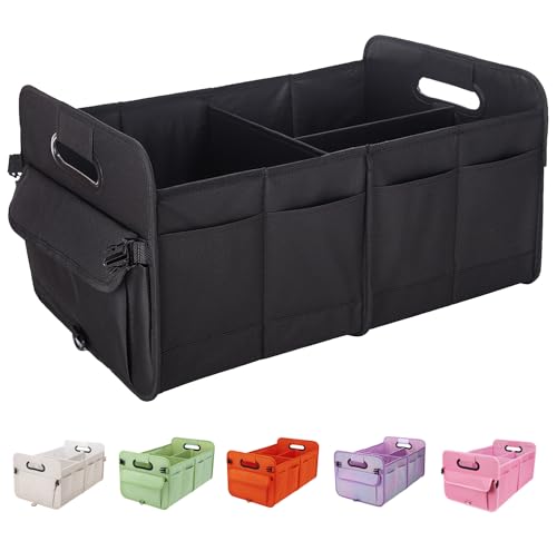 titiyiof Trunk Organizer For Suv & Sedan,Car Organizers and Storage, Waterproof Collapsible & Adjustable Straps,70L Sturdy Car Organization for Car Accessories, Tools,Sundries,2-3 Compartment（Black - color: Black, size: Large (70L)