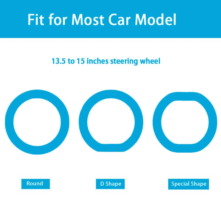 Universal Blue Steering Wheel Cover：13.5 to 15 Inches Stretchable Silicone Anti Skid Steering Wheel Protector Fit for Most Car Models Including Round D Shape or Special Shape - color: Blue
