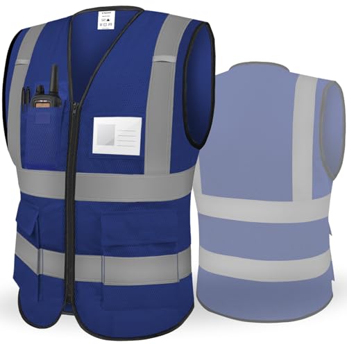 TICONN Reflective Safety Vest High Visibility Class II Mesh Vest for Women & Men Meets ANSI Standards - color: Blue, size: Small