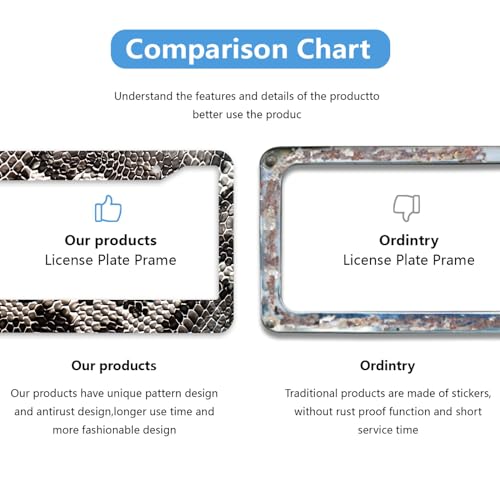 Snake License Plate Frame Abstract Animal Snake Car Front License Plate Personalise Stainless Steel Funny Design Compatible with Standard License Plate Holder for USA and Canada 12.2" X 6.2" - color: Snake_30
