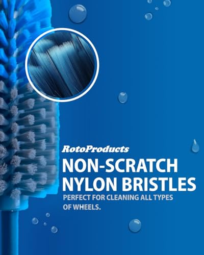 Long Reach Drill Brush Attachment, All Purpose for Car Tires, Wheels, Wheel Wells, Engine Bays, Exhaust Pipes, Running Boards, Hard to Reach Areas, with Heavy Duty Non-Scratch Nylon Bristles - color: Blue/Gray, size: Long Reach - 2 Piece Set