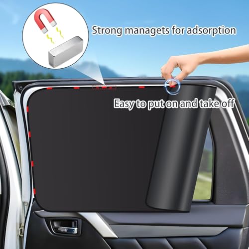 ZATOOTO Car Window Shade for Baby Car Privacy Shades Full Blackout Car Window Covers for Back Window Magnetic Side Window Shade Universal Cool Down Your Car Great for Traveling, Camping Privacy - size: Blackout (Rear)-2pcs