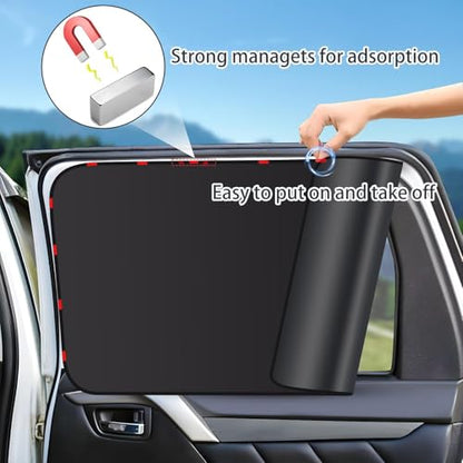 ZATOOTO Car Window Shade for Baby Car Privacy Shades Full Blackout Car Window Covers for Back Window Magnetic Side Window Shade Universal Cool Down Your Car Great for Traveling, Camping Privacy - size: Blackout (Rear)-2pcs