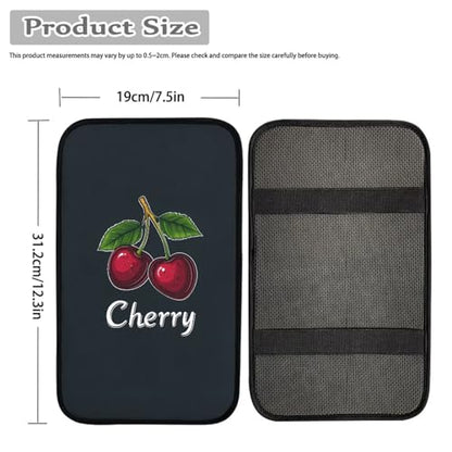 Dreaweet Car Center Console Cover Cute Cherry Car Accessories Arm Rest Cover Pad Comfort Anti-Scratch Middle Console Cover Universal Fits for SUV Trucks Sedan - color: Cherry