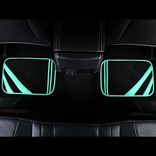 CAR PASS Mint Green Edge Leather Car Floor Mats, Universal Car Mats with Double Stitch Line and Anti-Slip Backing Design, for Cute Girly Women, Fit 95% Automotive,SUVs,Sedan,Vans (Black and Mint) - color: Black with Mint