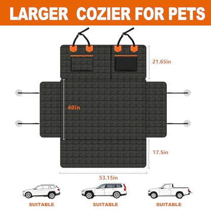 IJVAE SUV Cargo Liner for Dogs, Waterproof Dog Trunk Cover with Bumper Flap Protector, Pet Cargo Mat for SUVs Sedans Vans, Non-Slip Scratchproof Dog Seat Cover，Large Size Universal Fit, Black - size: Oxford Fabric
