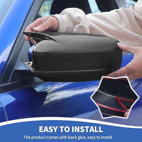 RAZPOY Rearview Mirror Cover Side Mirror Shell Trim Compatible with Dodge Charger 2010-2025, Black - color: Black