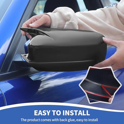 RAZPOY Rearview Mirror Cover Side Mirror Shell Trim Compatible with Dodge Charger 2010-2025, Black - color: Black