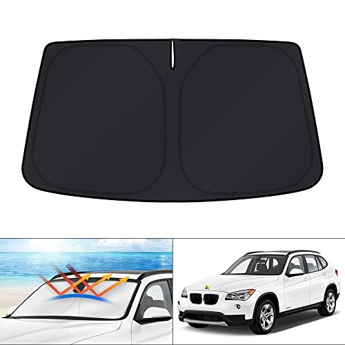 KUST Windshield Sun Shade for BMW X1 E84 Accessories 2011 2012 2013 2014 2015 Custom Fit Sunshade Foldable Sun Visor Protector Blocks UV Rays Keep Your Car Cooler - size: FOR | BMW X1 E84 2011-2015