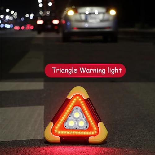 2Pcs LED Emergency Triangle Solar Charging Safety Triangle 5 Mode