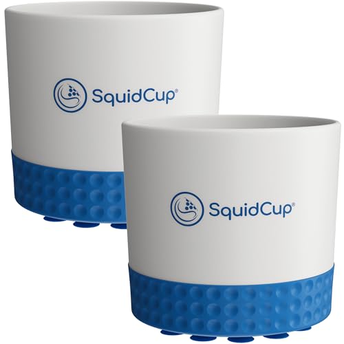 Non-Tipping, Anti-Spill Cup Holder for Boats, Kayaks, SUPs, RVs, Fishing & Camping | Universal 12–30 oz Fit | BPA-Free, Optional SquidDisk Mount Included for Textured Surfaces (Gray/Navy) - color: Gray/Navy, size: Two Cups