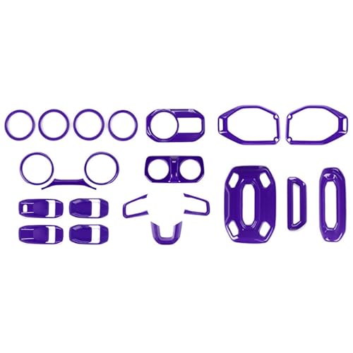 for Wrangler JL Interior Trim Kit Purple Dashboard for Jeep Wrangler JL JLU Gladiator JT 2018-2023 Purple Interior Accessories 21pcs - color: Purple