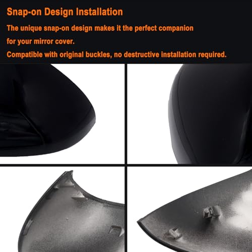 Left Driver Side Replacement Mirror Cover Compatible with Kia K5 Optima 2021 2022 2023 2024 2025 2026 Exterior Door Side Rearview Mirror Cap Cover With Turn Signal Light (Glossy Black) - size: Left Black