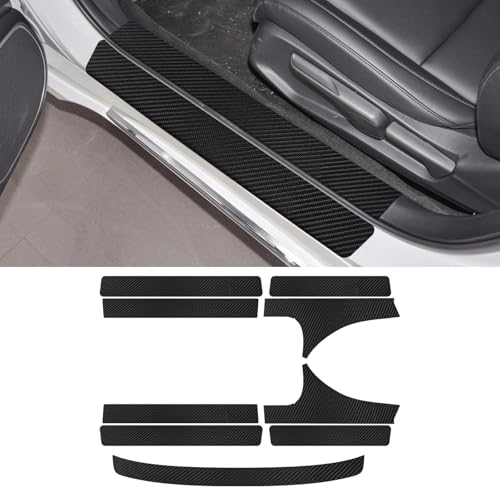 Bilisin 9PCS Car Door Sill Protector Compatible with Honda Accord 10th Gen 2018-2022,Carbon Fiber Leather Auto Trunk Door Sill Entry Guard Scratch Protector Accessories - color: Accord 10th Gen 2018-2022