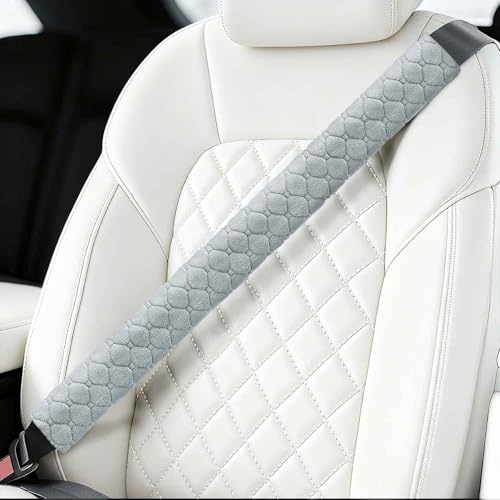 24 Inch Long Car Seatbelt Cover, Soft Comfort Seatbelt Protector Pads Strap Protecting Neck Shoulder Clothes for Car SUVS Truck (Grey) - color: Smoke Gray