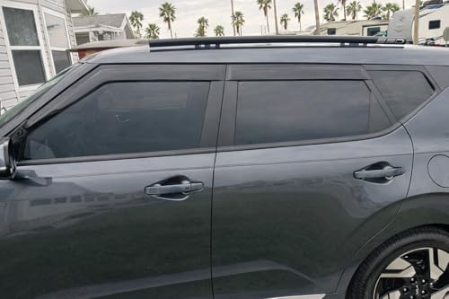 2020-2025 Tape-on Rain Guards for Kia Soul Side Window Deflector Visors EX GT-Line Turbo LX S X-Line Durable Tinted Vent Shade 2021 2022 2023 2024 - size: For Kia Soul 2020-2025