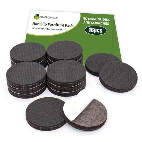Non Slip Furniture Pads 16 PCS 2'' Round - Anti Slip Furniture Pads - Self Adhesive Rubber Feet Furniture Feet - Chair Leg Floor Protectors - Keep Furniture in Place - size: Round 2 inch 16PACK