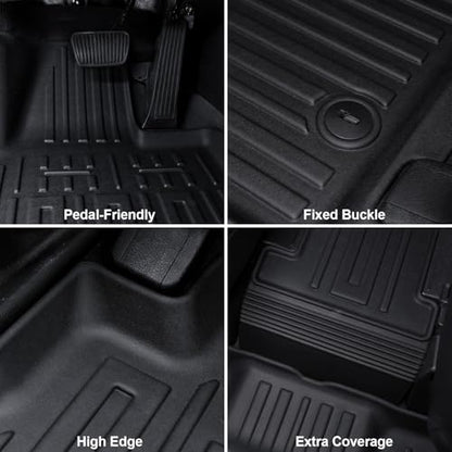 Floor Mats for Kia Telluride 2020-2025, All Weather Floor Mats Trunk Cargo Liner with Backrest Protectors Accessories, Full Coverage Set (Fit 7/8 Sests) - size: For Kia Telluride | 2020-2025