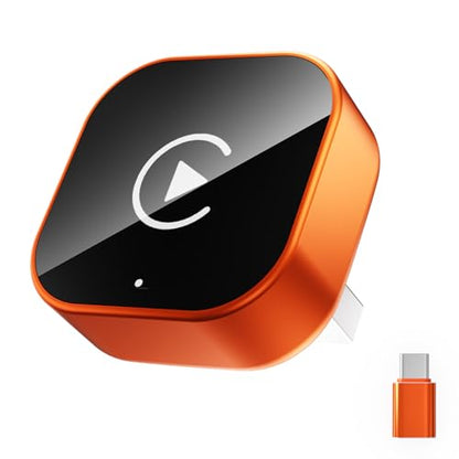 Wireless CarPlay Adapter for Apple iPhone & Android Auto, Mini CarPlay Adapter Convert Wired to Wireless,Plug & Play, Auto-Connect, No Delay, BT 5.4, 2.4G/5G WiFi [2026 Upgraded] - color: Orange
