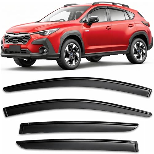 2024-2026 Tape-On Side Window Deflector Visors for Subaru Crosstrek & for Subaru Impreza Smoke Tinted Rain Guards Base Premium Sport Limited RS 2025 - size: For Subaru Crosstrek 2024-2026