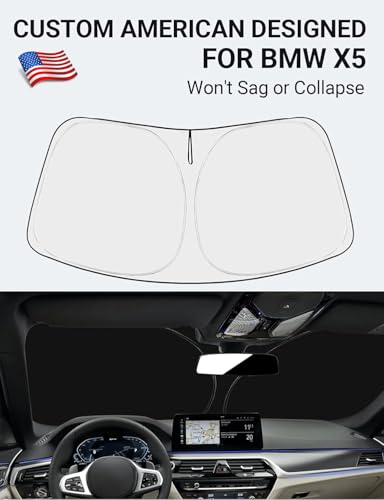 Proadsy Windshield Sun Shade for 2019-2025 2026 BMW X5 M Sport xLine SUV 4-Layer Foldable Front Sunshade Protector Sun Visor Blocks UV Rays Keep Car Cooler Accessories - size: Bmw X5 2019-2026