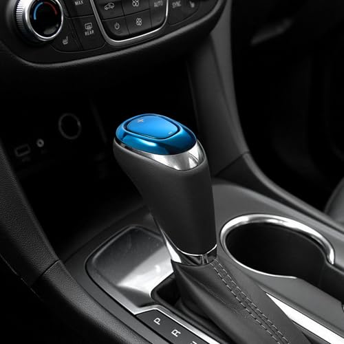 TOMALL Stainless Steel Car Gear Shift Knob Cover Compatible with Chevy Equinox 2018-2020 Malibu XL 2016-2020 Cruze 2017-2019 Shifter Panel Trim Gear Lever Cover for Car Accessories (Blue) - color: Blue