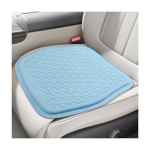 Gel Car Seat Cushion, Non-Slip Breathable Automotive Front Seat Bottom Cushion Pad, Comfortable & Cooling Seats Cover Interior Mat for Sedans SUVs Trucks, Car Accessories (Blue) - color: Blue