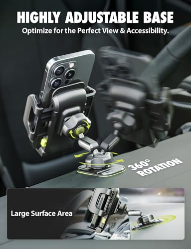 Bracketron Car Phone Holder, TripGrip Phone Mount for Car Dashboard & Air Vent, 360 Rotation One-Hand Release Car Cell Phone Holder for iPhone, Samsung, Androids. - style: Vent & 3M Stick 1.0