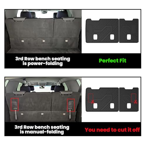 LASFIT Floor Mats & Cargo Liner 2015-2020 & Only 7/8 Seats (Not for 9 Seats) for Chevrolet Chevy Tahoe/GMC Yukon(Only Yukon, Not Fit Yukon XL), All Weather TPE Custom Fit Car Floor Liners - size: Floor Mats for Tahoe/Yukon/Escalade 2015-2020