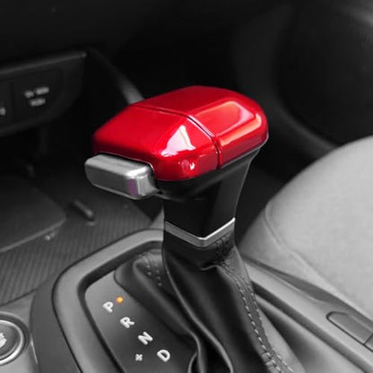 ABS Car Gear Shift Knob Cover Trim Shifter Lever Handle Protective Compatible with Kia Sorento 2024-2026,Kia Carnival 2025-2026,K4 2025-2026,K5 2025-2026 Accessories(Glossy Red Style) - color: Glossy Red Style