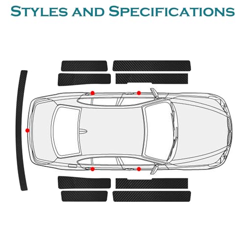 Bilisin 9PCS Car Door Sill Protector Compatible with Honda CRV 6th Gen 2023-2025,Carbon Fiber Leather Auto Trunk Door Sill Entry Guard Scratch Protector Accessories - size: for 6th Gen 2023-2025