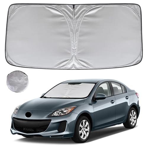 KAYZT Windshield Sun Shade for 2010-2013 Mazda 3 Foldable Sunshade Front Window Custom Fit Car Accessories - size: for 2010-2013 Mazda 3