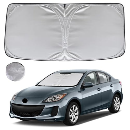 KAYZT Windshield Sun Shade for 2010-2013 Mazda 3 Foldable Sunshade Front Window Custom Fit Car Accessories - size: for 2010-2013 Mazda 3